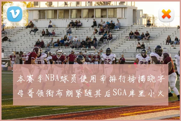 本赛季NBA球员使用率排行榜揭晓字母哥领衔布朗紧随其后SGA库里小火车紧追不舍